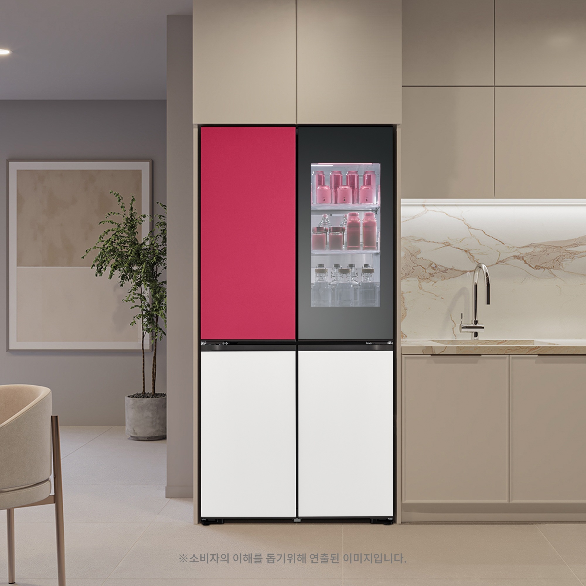냉장고 LG 디오스 오브제컬렉션 빌트인 타입 무드업(노크온) 냉장고 (M623GNN392.AKOR) 줌이미지 0