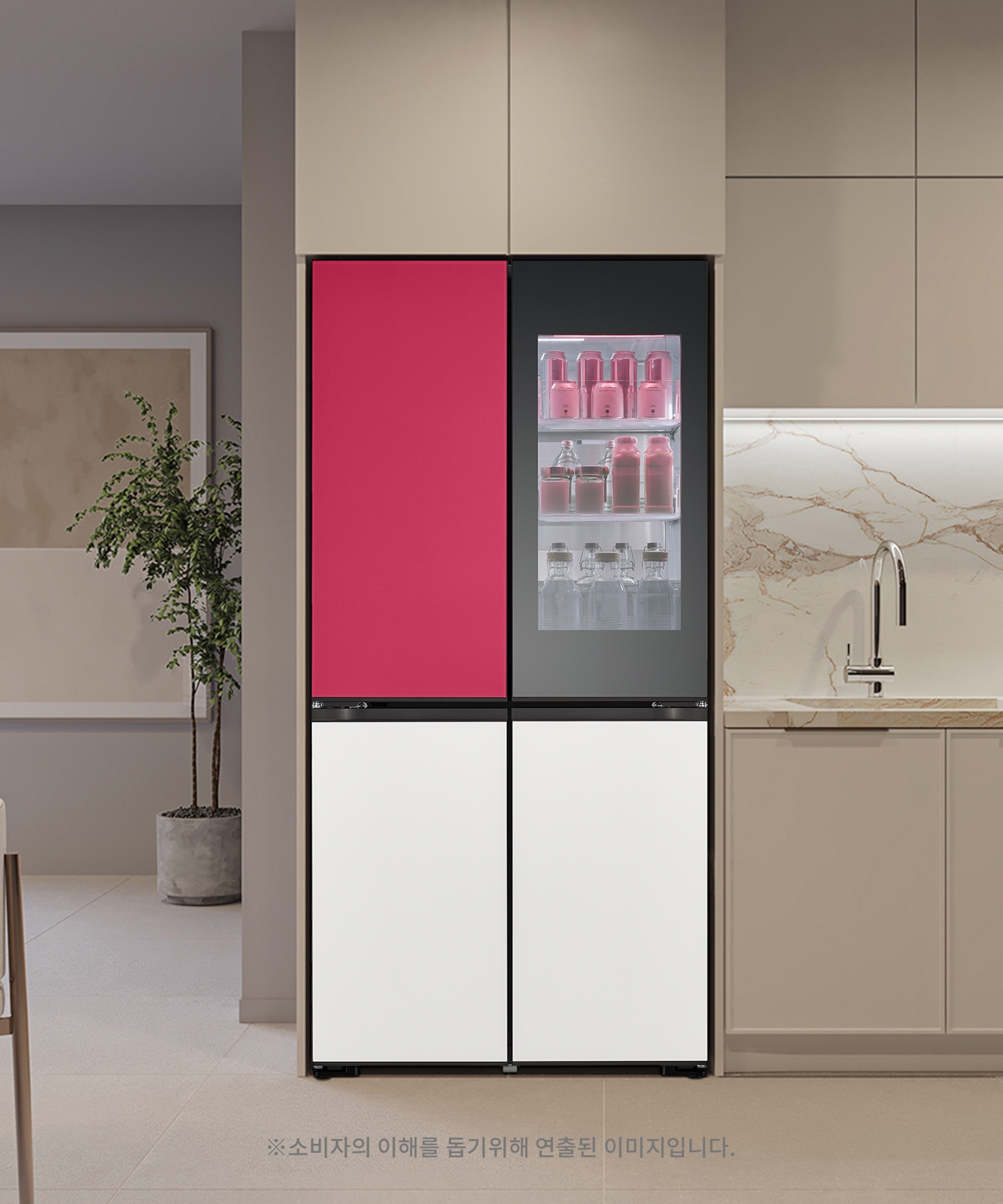 냉장고 LG 디오스 오브제컬렉션 빌트인 타입 무드업(노크온) 냉장고 (M623GNN392.AKOR) 메인이미지 0