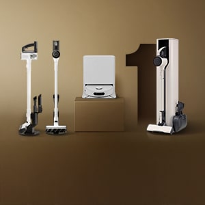 LG 코드제로 무선청소기와 로보킹 이미지.