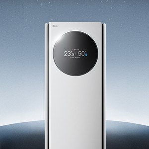 별 배경으로 휘센 AI 제품 배치된 이미지